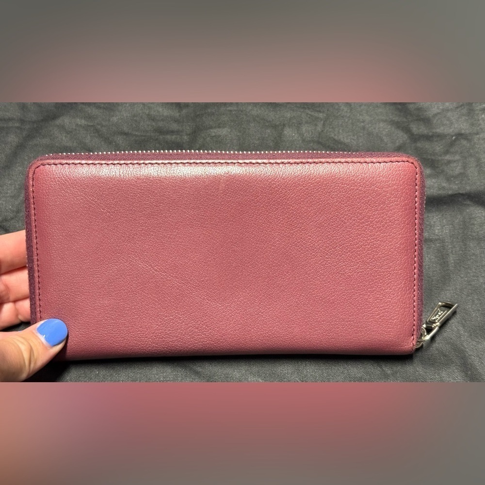 YSL pink Cassandra studded zip around wallet - Picture 4 of 16